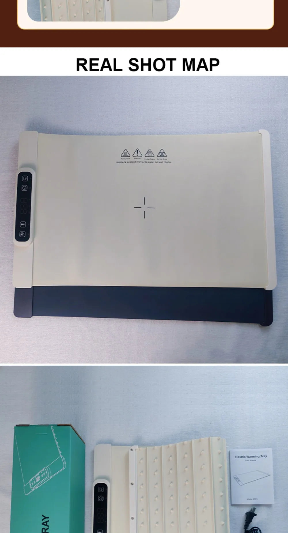 300W Flexible Silicon Electric Warming Tray,Foldable Food Warmer,Fast Heating,60°-100°C 5-Speed Temperature,1-4 Hour Timer