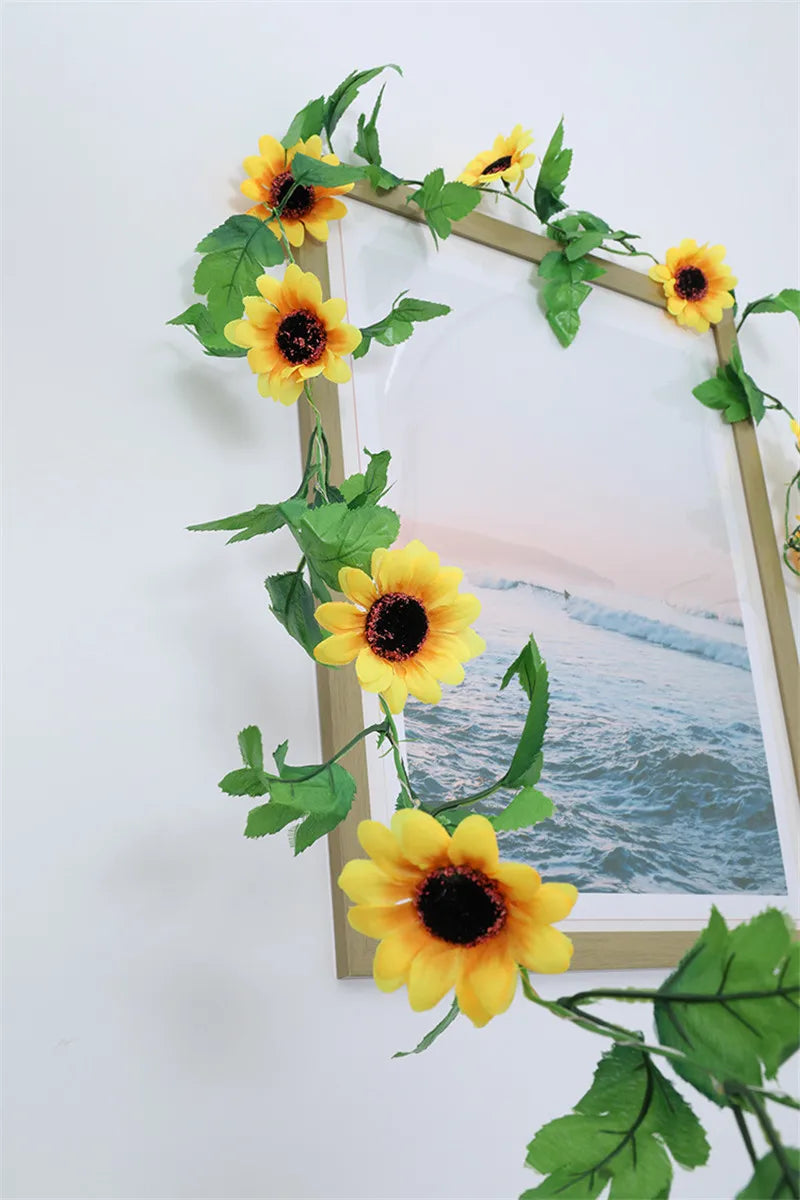 Flower Green Leaf String Lights Artificial Vine Fairy Lights Battery Powered Christmas Tree Garland Light for Weeding Home Decor
